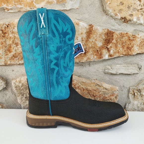 Twisted X Work Boots Alloy Toe Women Size 8.5 B Turquoise Aqua Charcoal WXBA001 - Picture 11 of 16